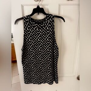 White house Black Market shirt-  Black and White Patterned Women's Top